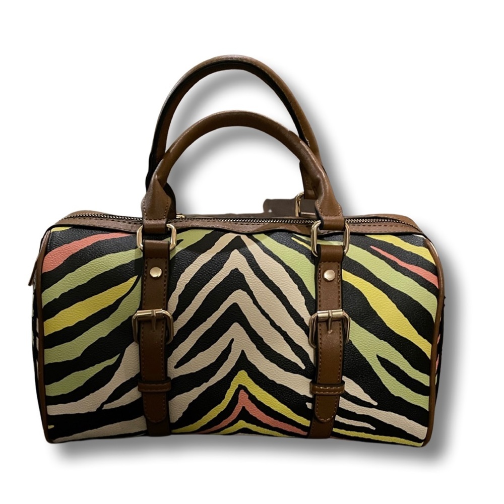 Multi Zebra Print Handbag With Wallet - image 6